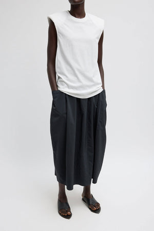 Tibi Nylon Lantern Skirt Black