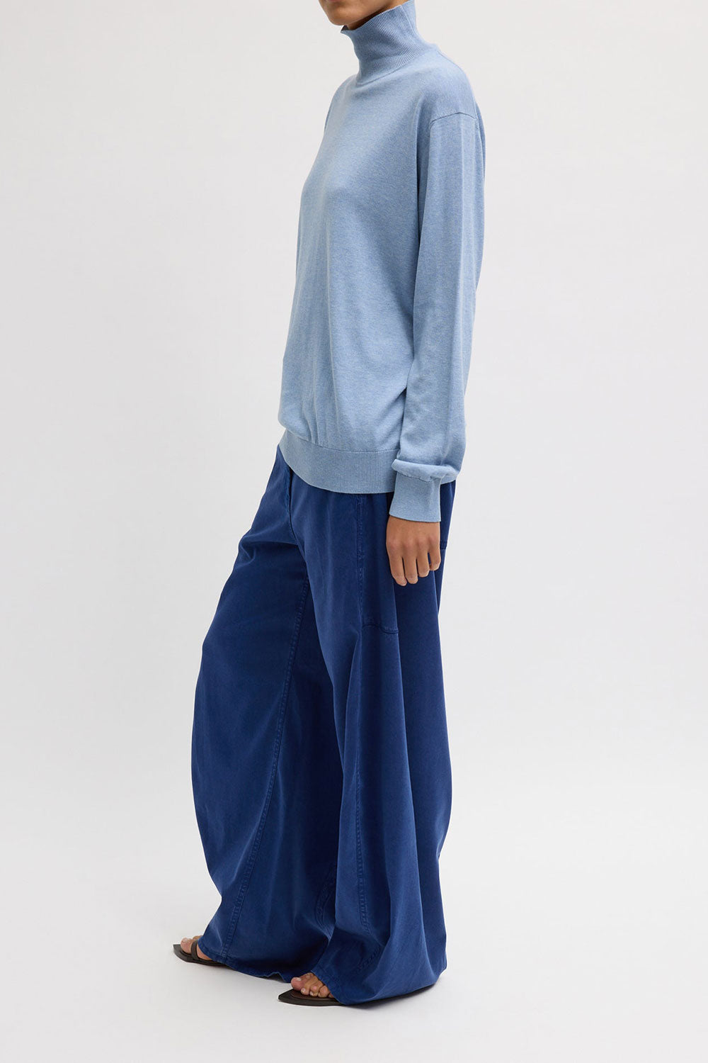 Tibi Stretch Twill Sid Pant Bright Navy