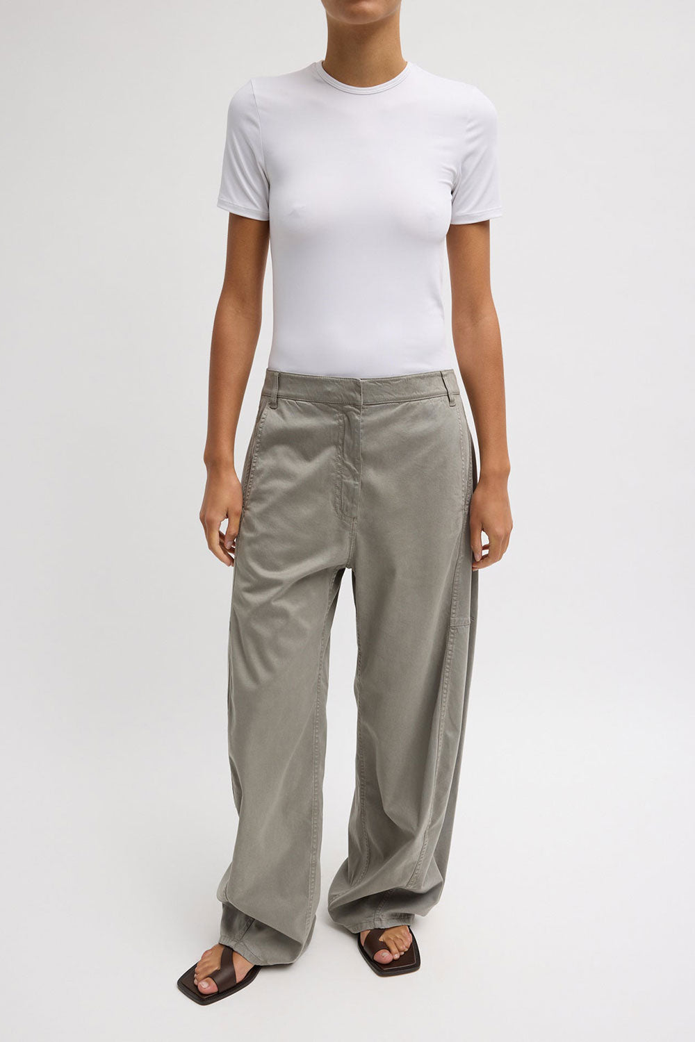 Tibi Stretch Twill Sid Pant Pewter