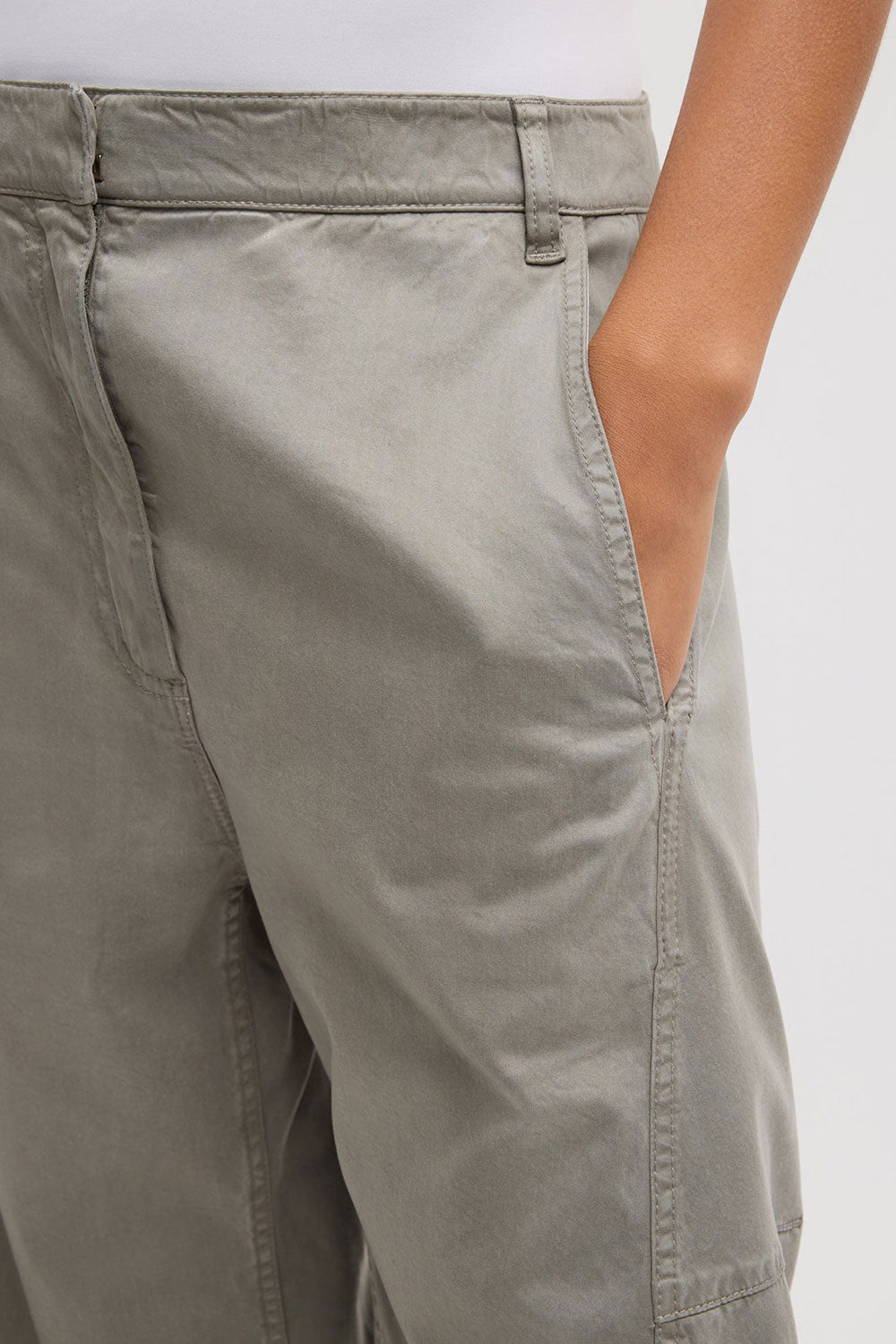 Tibi Stretch Twill Sid Pant Pewter