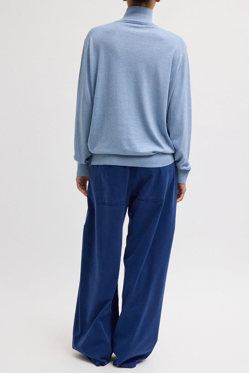 Tibi Stretch Twill Sid Pant Bright Navy