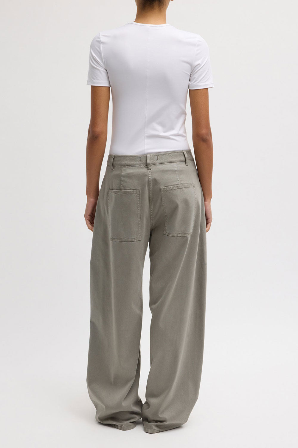 Tibi Stretch Twill Sid Pant Pewter