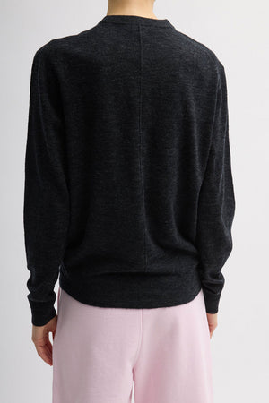 Tibi Wool Crewneck Pullover Charcoal