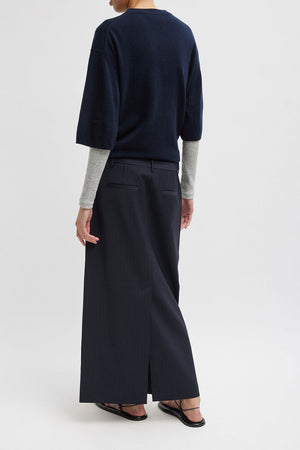 Tibi Cashmere Oversized Easy Tee Navy