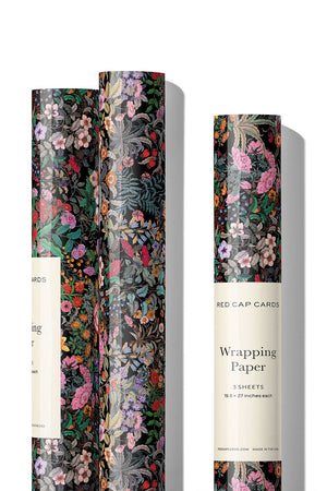 Meadow Black Wrapping Paper