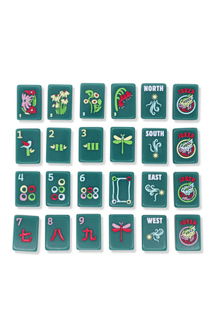 Free Spirit Teal Mahjong Tile Set