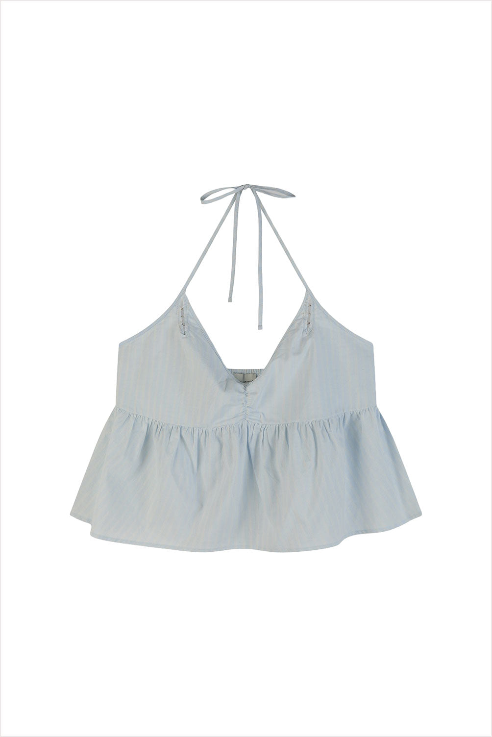 Deiji Studios Keyhole Halter Top Powder Blue Stripe