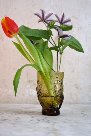 Verre Tete Yellow 2.75" Glass Vase
