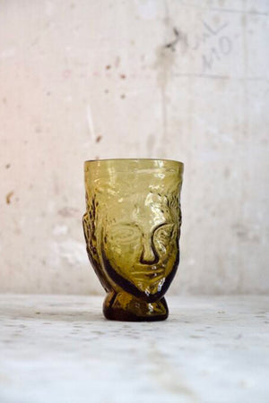Verre Tete Yellow 4" Glass Vase