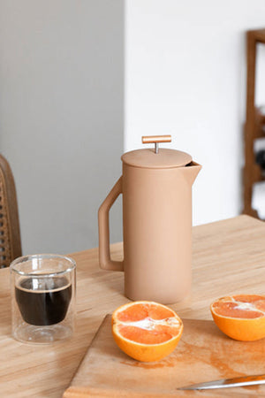 Ceramic French Press Matte Sand