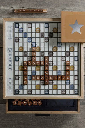 Scrabble Maple Luxe Edition with Rotating Gameboard