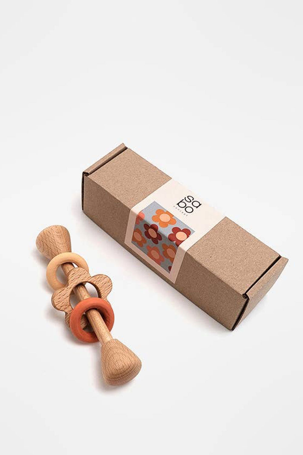 Rings and Flower Rattle Light Pink