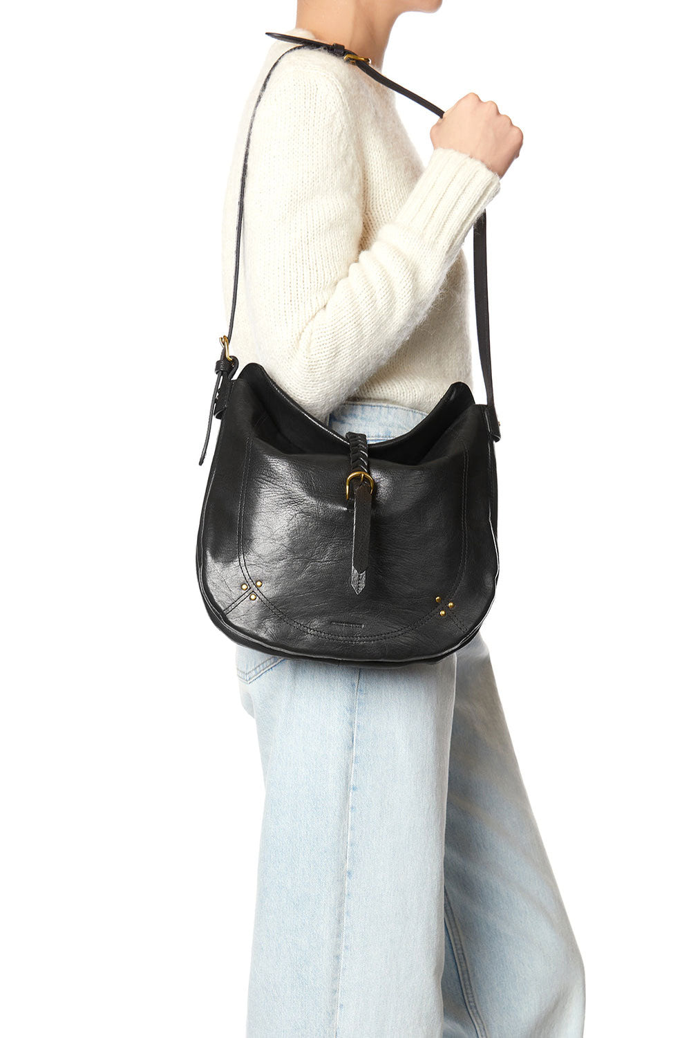 Jerome Dreyfuss Luis Goatskin Noir Graine