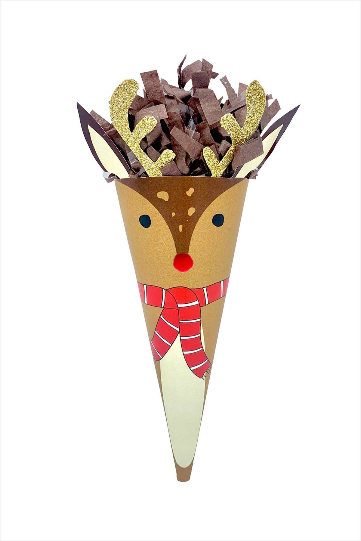 Mini Surprise Cone Reindeer with Golden Antlers