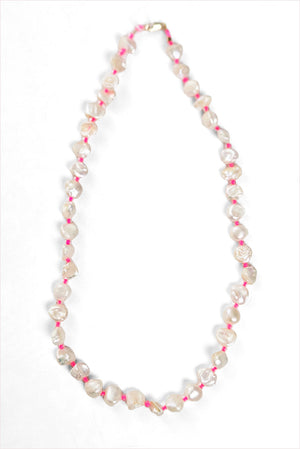 Freshwater Pearl & Pink Bead Necklace