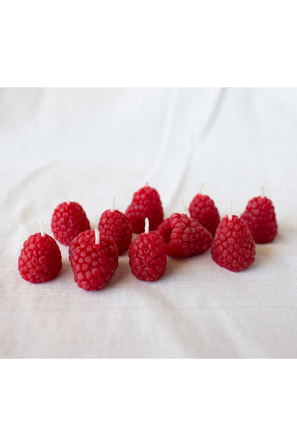 Beeswax Raspberry Birthday Candles - 10 Pack