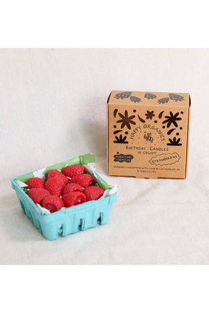 Beeswax Raspberry Birthday Candles - 10 Pack