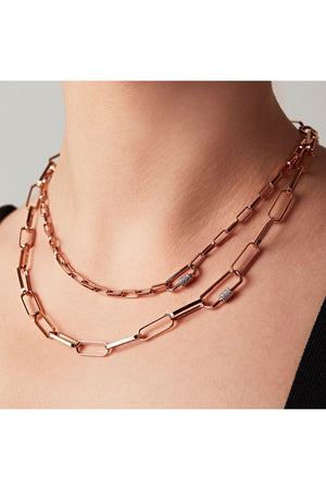 Rectangle Chain Lock Necklace