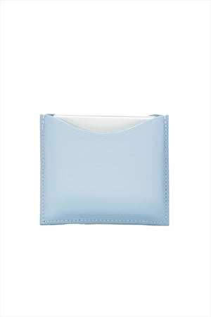 Refillable Leather Compact Case Blue
