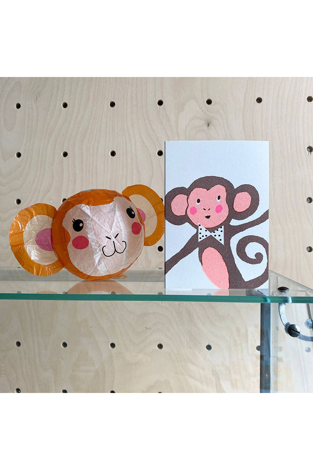 Japanese Paper Balloon Monkey Card