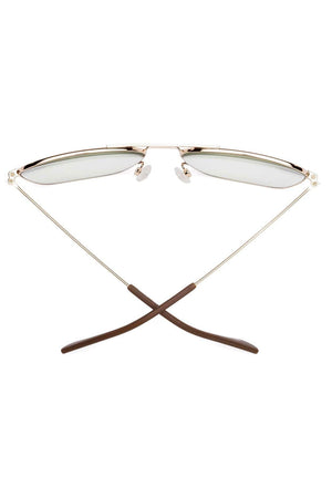 Hooper Reading Glasses Polished Gold Green