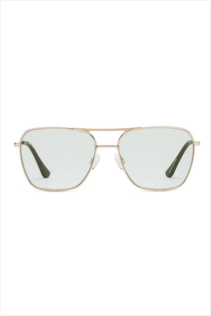 Hooper Reading Glasses Polished Gold Green