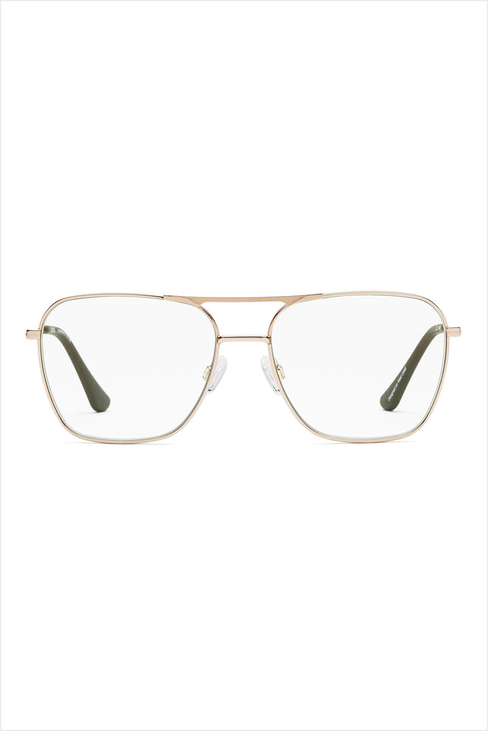Hooper Reading Glasses Polished Gold Green