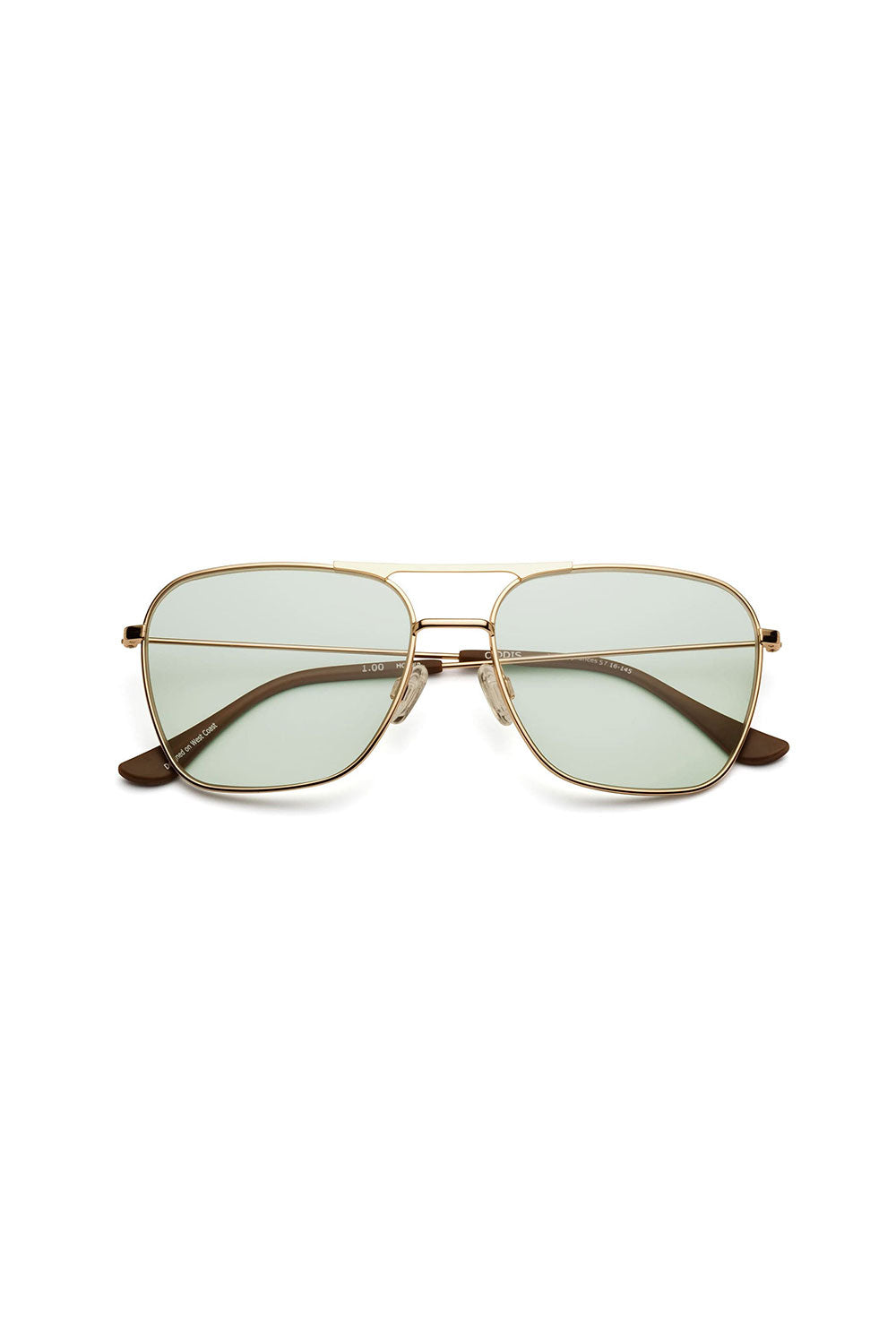 Hooper Reading Glasses Polished Gold Green