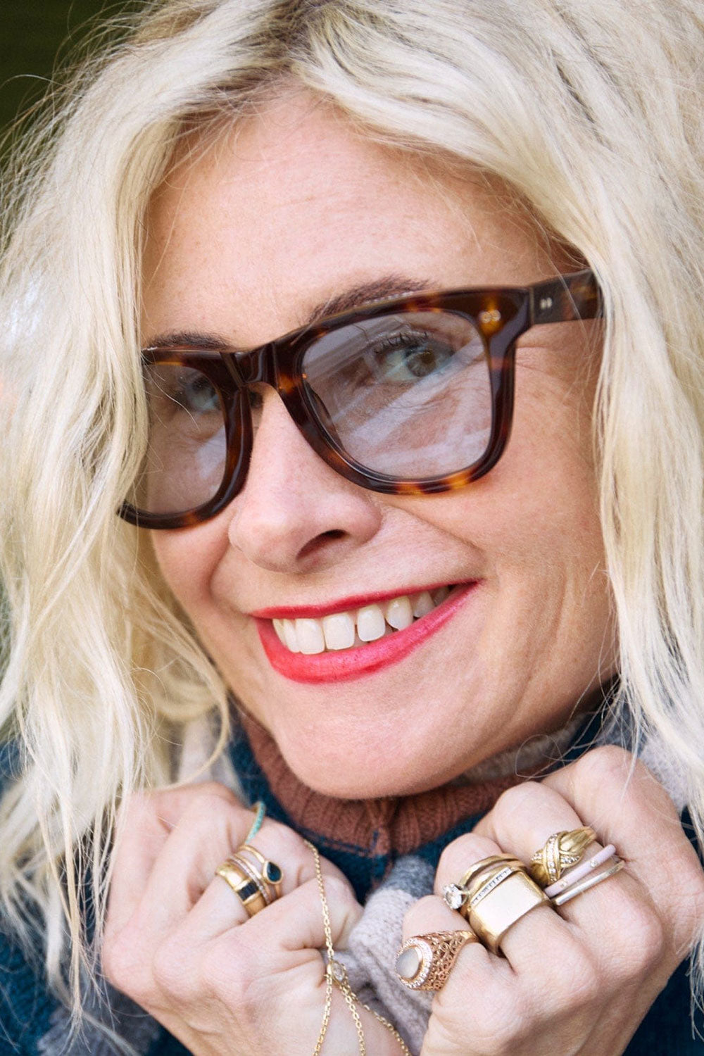 Porgy Backstage Reading Glasses Turtle-Blue Tint