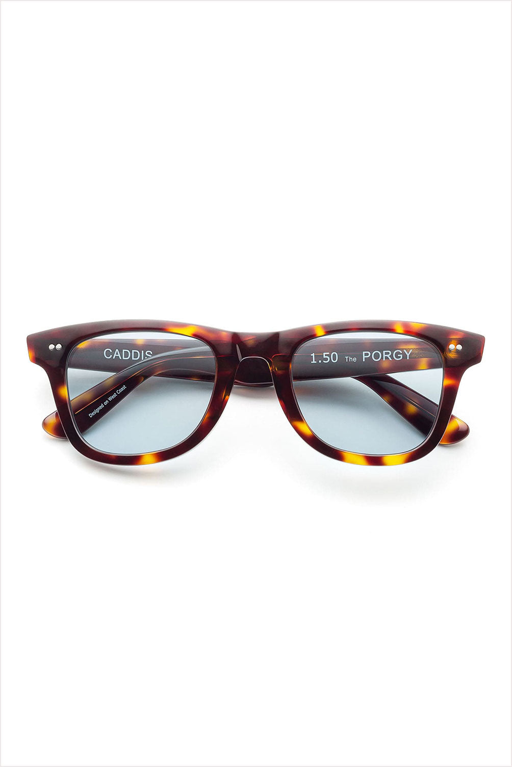 Porgy Backstage Reading Glasses Turtle-Blue Tint