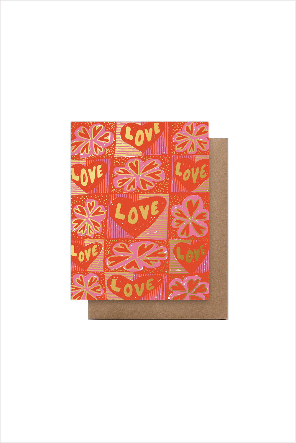 Love Heart Squares Foil Card