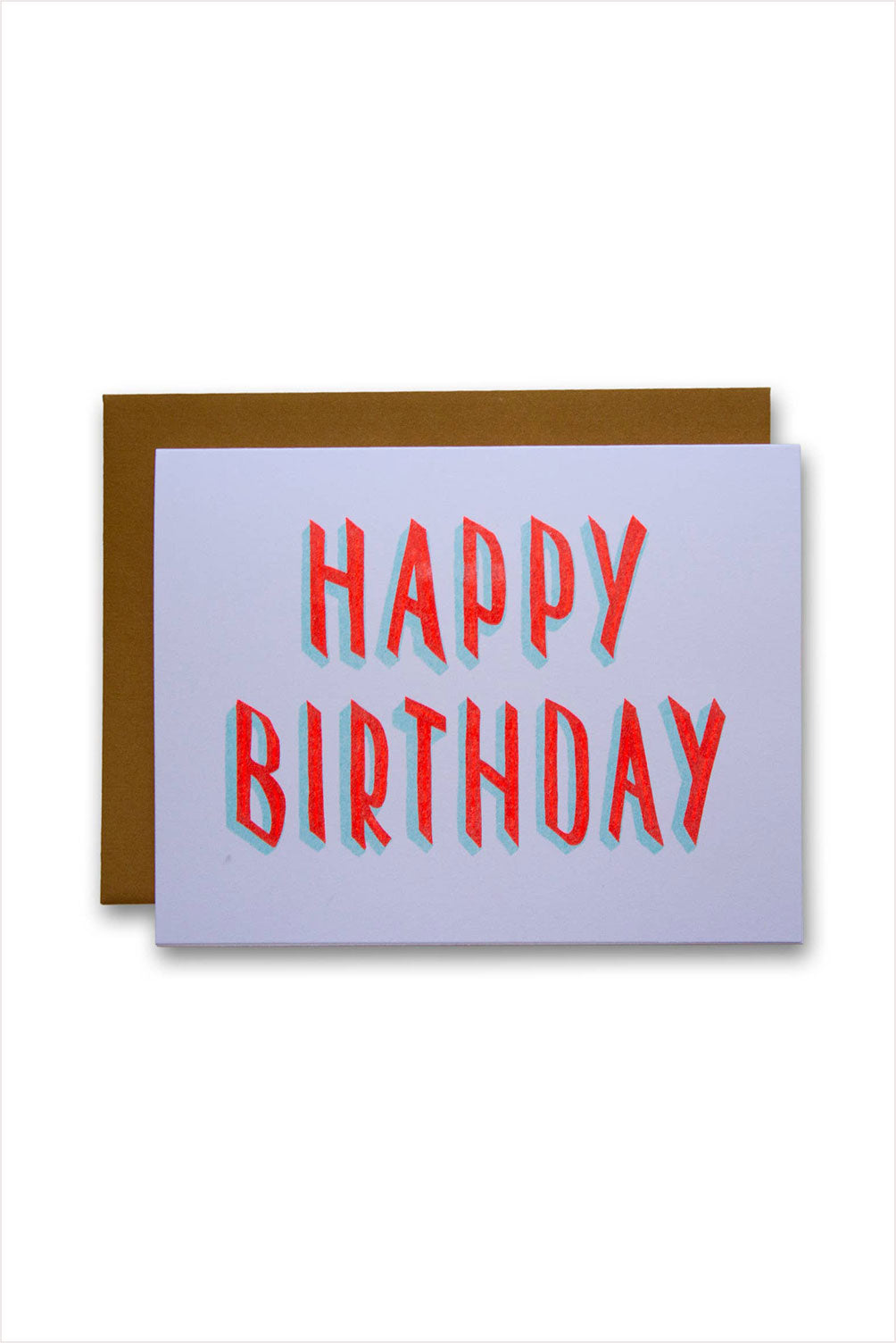Angled Overlay Risograph Happy Birthday Card