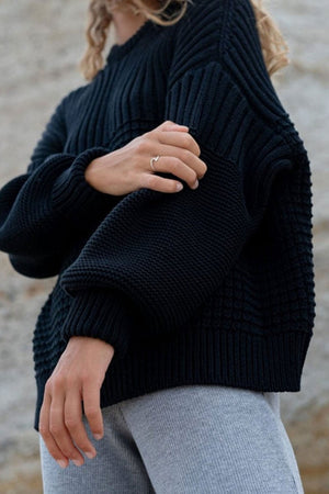 Delčia Cotton Sweater Black