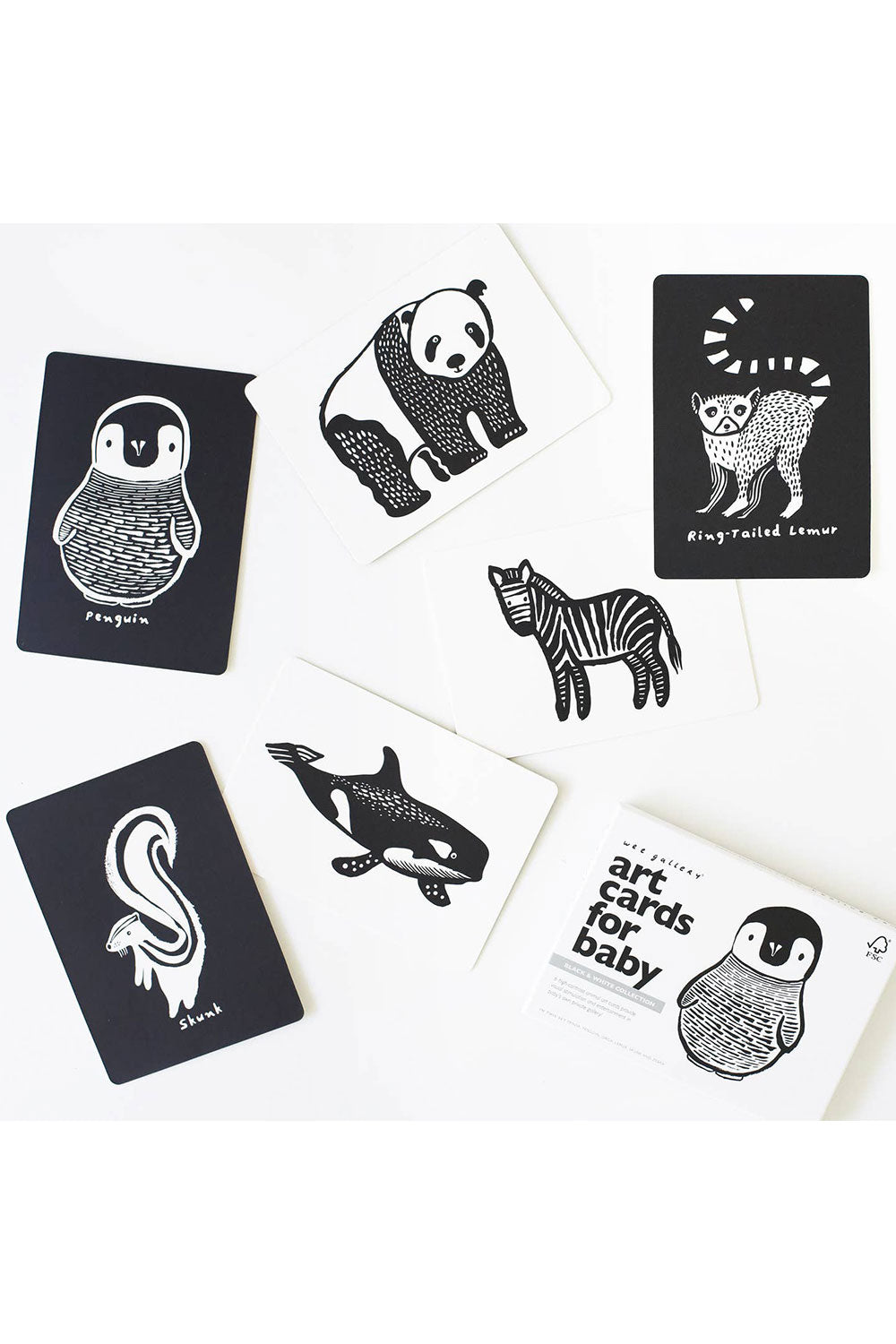 Black and White Animal Art Cards