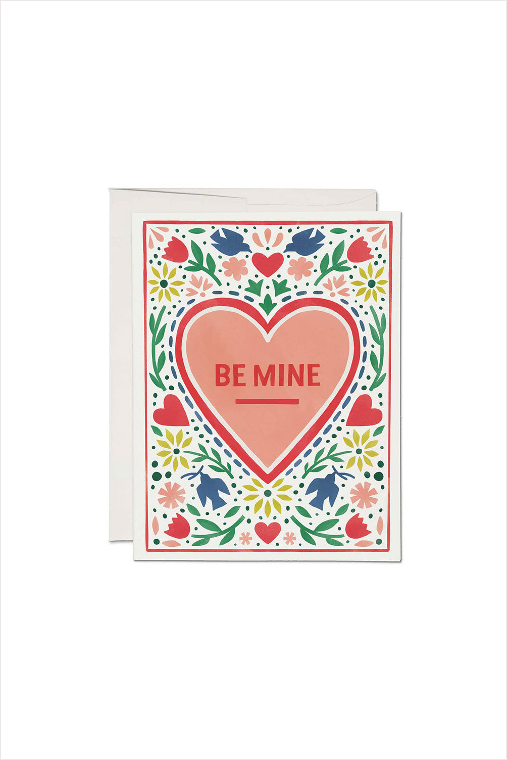 Folk Heart Valentines Card