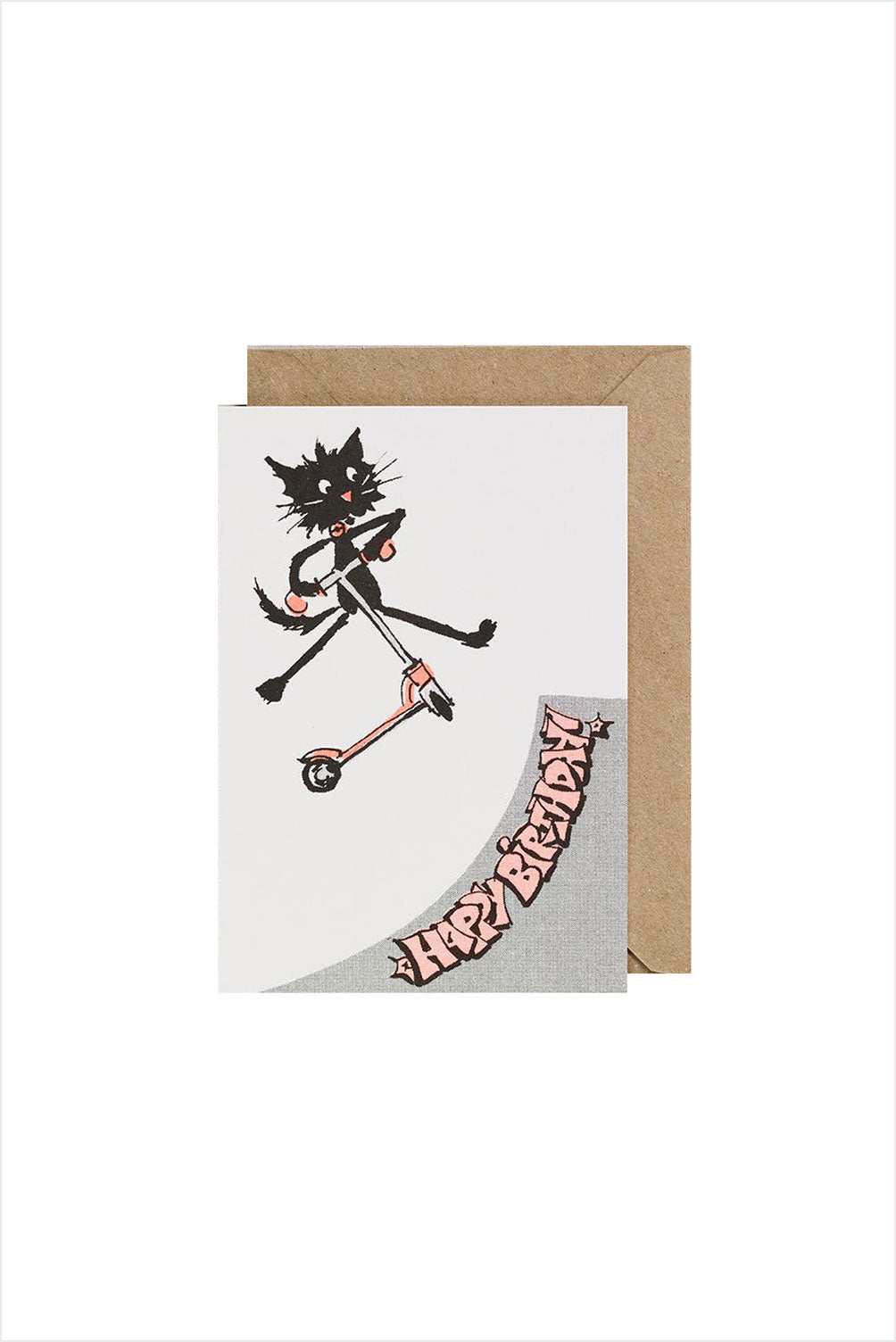 Scooter Cat Birthday Card