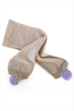 Cashmere Kids Pom Pom Scarf Toast