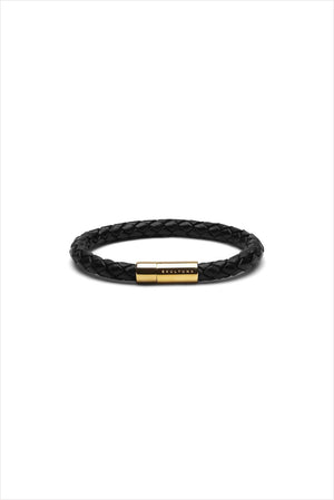 Leather Bracelet Black/ Gold
