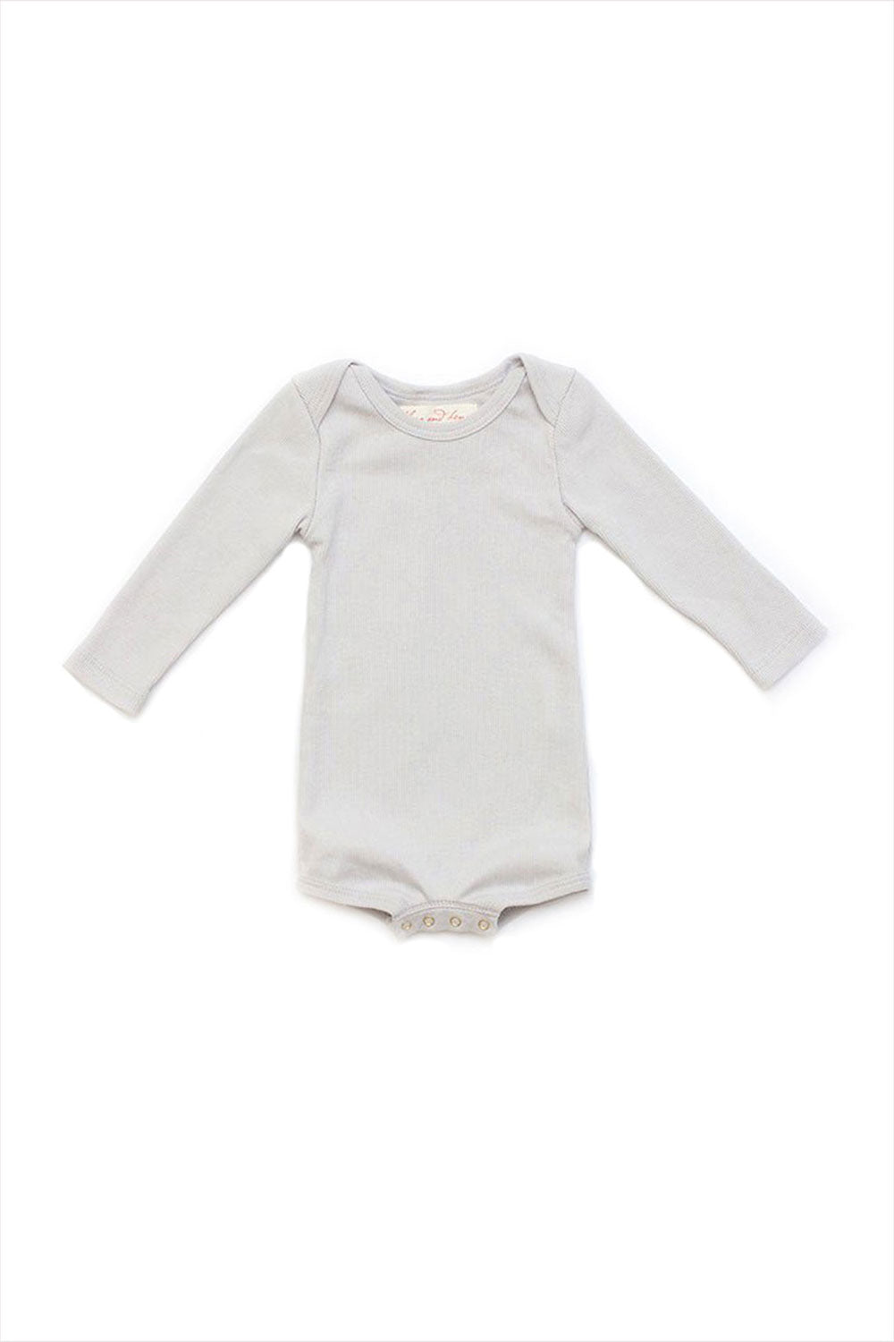 Long Sleeve Crawler w/ Snaps Pale Gray