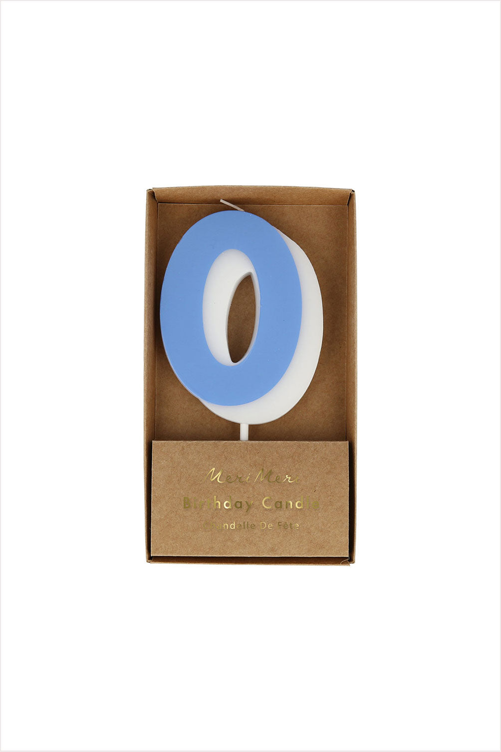Blue Number Zero Candle