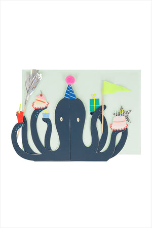 Party Octopus Stand-Up Birthday Card