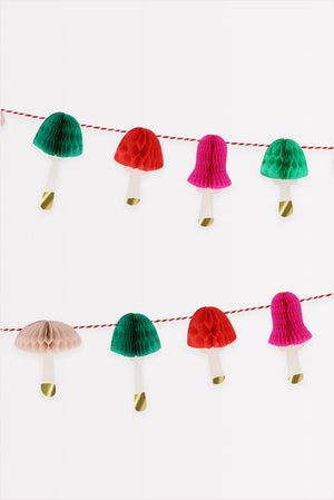 Mini Mushrooms Honeycomb Garland