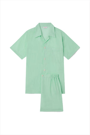 Derek Rose Women's Shortie Pajama Set Amalfi Mint 1