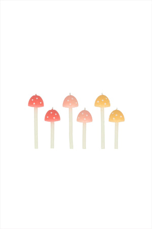 Mushroom Birthday Candles - Set of 6