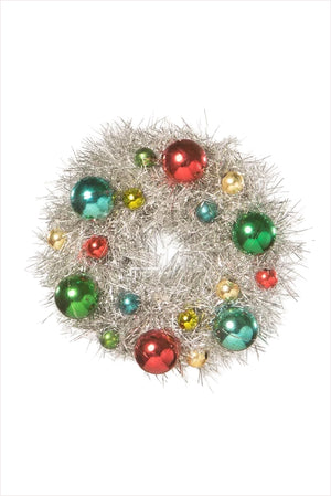 Merry and Bright Small Tinsel Wreath Ornament