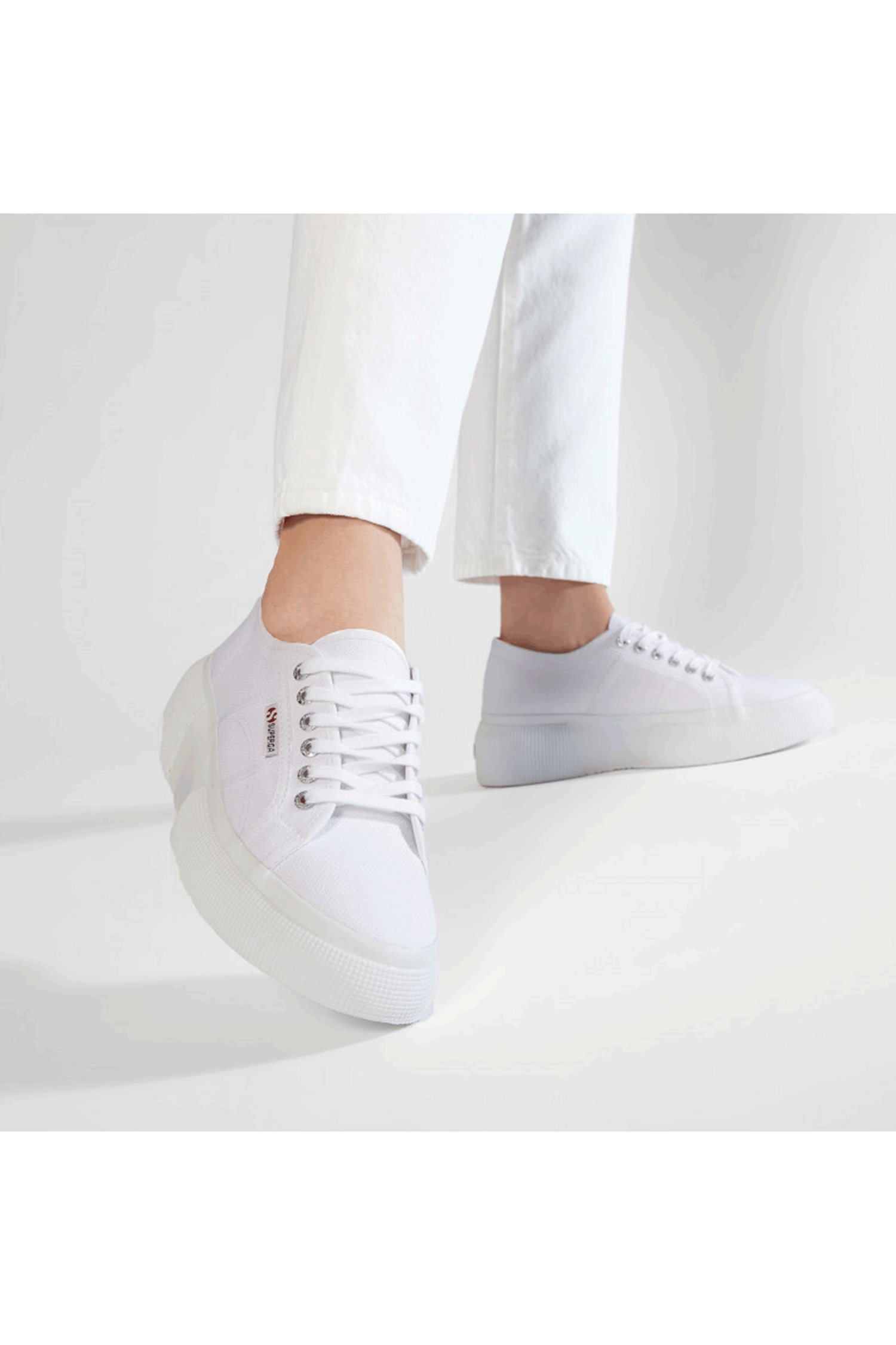 2287 Cotu Bubble Wedge Sneaker White flora and henri