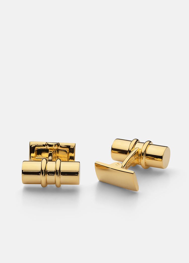 Black Tie Gold Bar Cuff Link