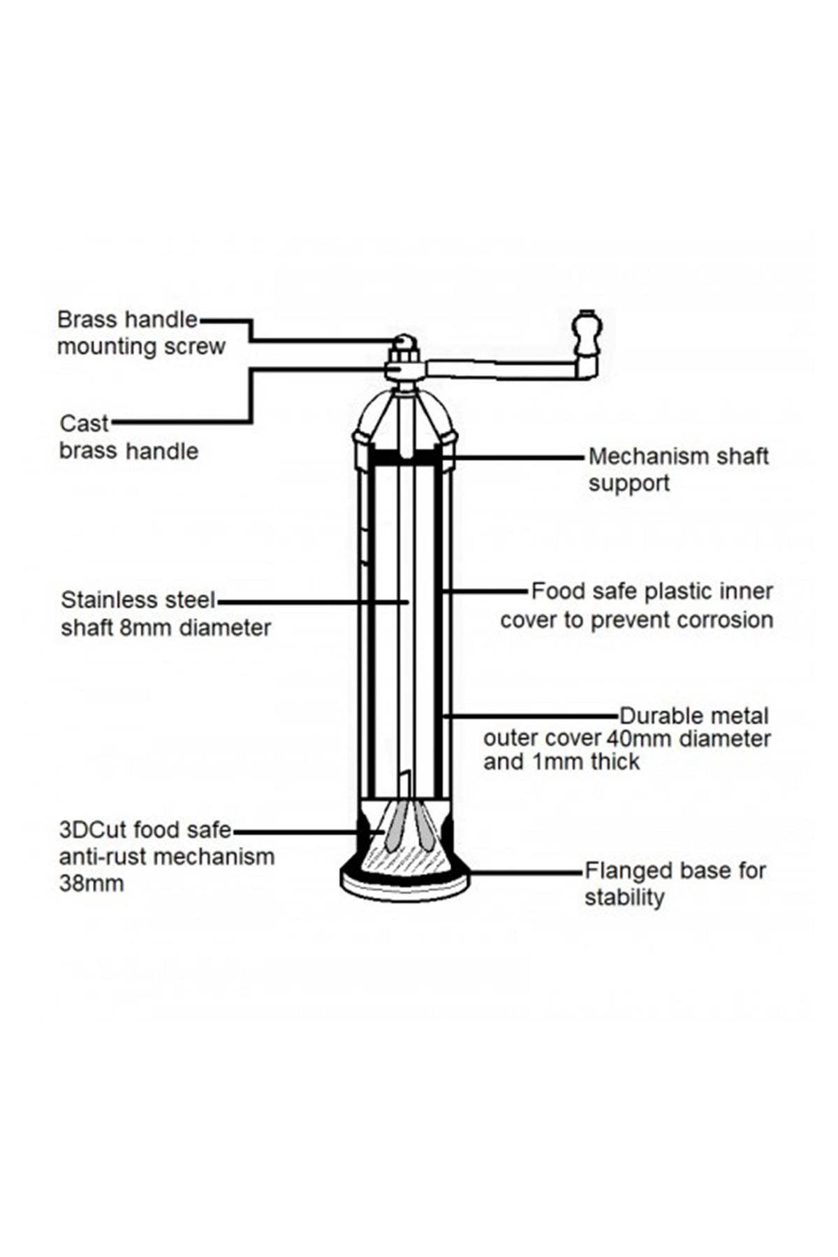 Atlas Chrome Salt Mill 8&quot;