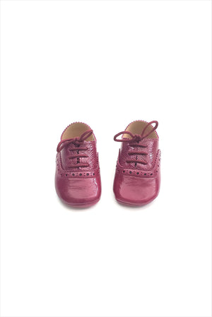 Scallop Baby Shoe 1920 Burgundy