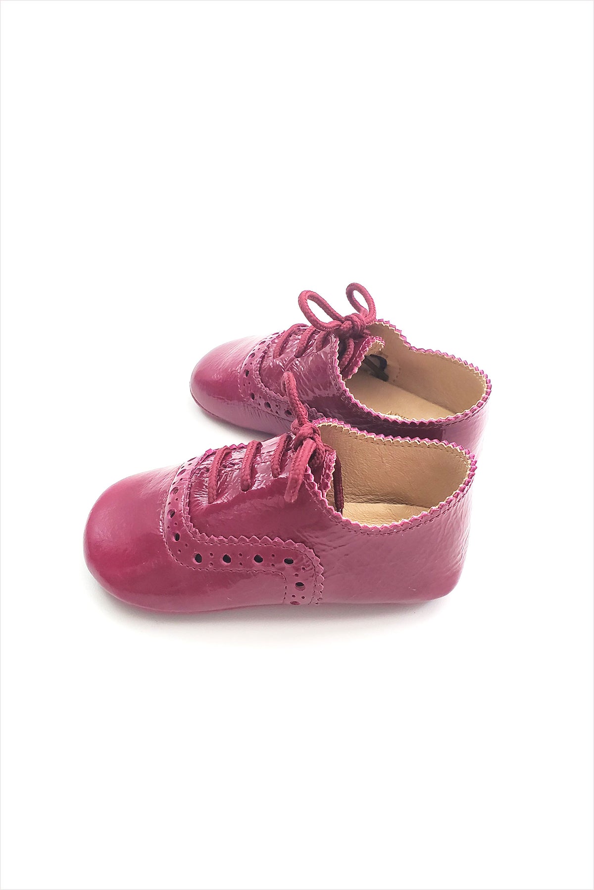 Scallop Baby Shoe 1920 Burgundy
